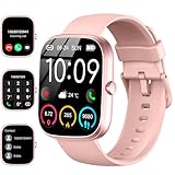 uaue Smartwatch Herren Damen, 1,91' HD Smartwatch Damen mit Telefonfunktion, Smart Watch Fitnessuhr 113+ Sportmodi, IP68 Wasserdicht, Sportuhr mit Herzfrequenz Schlafmonitor Schrittzähler, Rosa