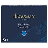 Waterman Füller-Tintenpatronen | Extra lang | Serenity Blue | 8 Stück