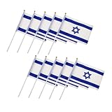 Levemolo 10 Stück Handschwenkende Flaggen Israel Flaggen Für Draußen, Israelische Nationalflagge, Nationalflaggen, Hofflaggen, Heimflaggen Dekoration, Festival Hängeflagge,