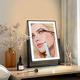 40,6 cm beleuchteter Make-up-Spiegel, verbesserte LED-Lichter, Kosmetikspiegel, Hollywood-Make-up-Spiegel, 3 Farben, dimmbar, Smart-Touch-Steuerung, 360° drehbar,