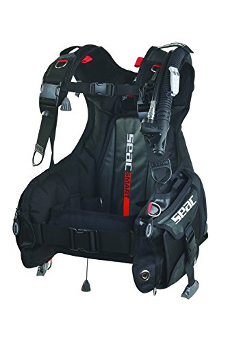 Seac Unisex – Erwachsene Smart super leichtes Tauchjacket mit hoher Widerstandsfähigkeit und Einer Vielzahl Equipment, Schwarz/Rot, M