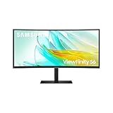 Samsung ViewFinity S65UC Curved Monitor 34 Zoll, Mit Lautsprechern, Bildschirm mit VA-Panel, 3.440 x 1.440 Pixel, Bildwiederholrate 100 Hz, Reaktionszeit 5 ms, 90 W Laden via USB-C, Pivot