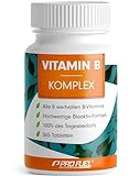 Vitamin B Komplex 365 Tabletten - mit B12 - alle 8 B-Vitamine (B1, B2, B3, B5, B6, B7, B9, B12) mit Aktivformen wie Quatrefolic®, Co-Faktoren Cholin & Myo-Inositol, laborgeprüft, vegan