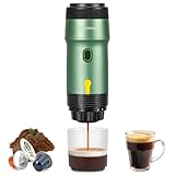 Kssiaz Tragbare Espressomaschine, Elektrische Espressomaschine mit Selbsterhitzung, Grün