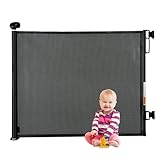 Relaxdays Treppenschutzgitter ausziehbar, Öffnungsbreite 70-140 cm, Bohrmontage, Kinder & Hunde, Türschutzrollo, schwarz