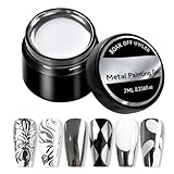 Metall-Nagellack – 7 ml Flash Mirror Silberkleber, Hochglänzendes, Reflektierendes Gel | 3D-metalic-Effekt-Fingerlack für Maniküre, Glänzender Nagellack für Kunst, Design, Salon und Zuhause
