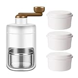 Household Mini Ice Shaver Crusher, Manual Ice Crusher, Portable Mini Ice Shaver Crusher, for Snow Cones and Slushies (White 2)
