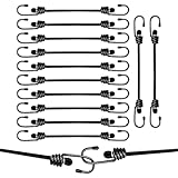 12er-Set Spanngummi mit Haken, Gepäckspanner-Set 35cm Expander Widerstandsfähig Spanngummi Vielseitiger Gummibänder Verschiedene Universalgrößen Gepäckspanner mit Haken