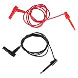 NUOBESTY 2 Stück Multimeter Testleitungen Sicherheits Bananenstecker Prüfkabel Silikonleitungen Flexibel Hitze und Kältebeständig Geeignet für Digitale Multimeter Prüfsonden