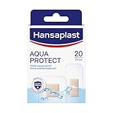 Hansaplast Aqua Protect Pflaster (20 Strips), wasserfeste Wundpflaster mit extra starker Klebkraft, Heftpflaster ideal zum Duschen, Schwimmen & Baden