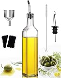 Showvigor Ölflasche, 500ML Essig und Ölspender Set, Ölflasche mit Ausgießer, Olivenöl Flasche für Küche und BBQ