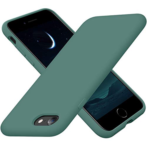 Cordking iPhone SE Case 2022/2020, iPhone 7 8 Case, Silicone Ultra Slim Shockproof Phone Case with [Soft Microfiber Lining], 4.7 inch, Midnight Green