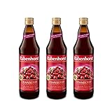 RABENHORST - Cranberry Muttersaft 3er Pack (3 x 700 ml). 100 % purer Cranberry-Direktsaft aus erster Pressung aus sorgfältig ausgewählten, original nordamerikanischen Cranberrys von bester Qualität