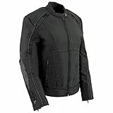 Milwaukee Leather MPL1954 Damen-Motorradjacke 'Studded Wings', Textil, Schwarz, Größe XXL