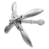 ZONADAH Bootsanker, Universal-Bootsanker, Kohlenstoffstahl, klappbarer Enterhaken, Kajak, verzinkter Stahlanker, Klappanker, Kohlenstoffstahl, 2,5 kg, für Boot für Schiff