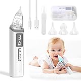 Journeyside Nasal Aspirator, Wiederaufladbarer Elektrischer Nasensauger Baby mit 3 Silikonspitze,3 Stufen der Saugkraft Einstellbar, mit Musikfunktion und Bunten Lichtern und Aufbewahrungsbox