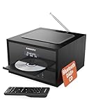 DAB Radio mit CD Player | Bluetooth Stereoanlage mit 40W Lautsprecher | Musikanlage 20 Radio Presets | Kompaktanlagen CD, DAB+, UWK | Mini Musik HiFi Anlage Inklusive Fernbedienung | OAKCASTLE DAB400