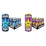 Rockstar Energy Drink XDurance Blueberry - Koffeinhaltiges Erfrischungsgetränk für den Energie Kick, EINWEG (12x 500ml) & Energy Drink Punched Guava - Exotisches (12x 500ml)
