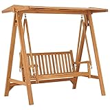 vidaXL Teak Massiv Hollywoodschaukel Gartenschaukel Schaukelbank Hängeschaukel Schaukel Bank Gartenbank Gartenmöbel Hängebank 170cm