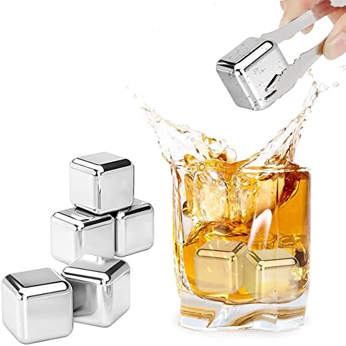 REIDEA Whisky Steine, Eingefroren Eiswürfel, Wiederverwendbare Kühlsteine, Zum Kühlen von Whiskey oder Wein, Geschenke für Cocktail/Whiskyliebhaber, Barzubehör (8 Stück)