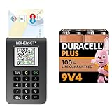 REINER SCT tanJack Photo QR I Chip chipTAN-Tan Generator für Online Banking & Duracell Plus 9V Blockbatterie, 4 Stück, 9 Volt Batterie ideal für Rauchmelder, Feuermelder