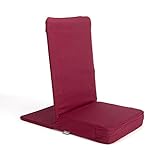 Bodhi Mandir Bodenstuhl | Meditationsstuhl mit dickem Sitzkissen | Komfortabler Bodensessel mit gepolsterter Rückenlehne | Waschbarer Bezug | Ideal für Freizeit, Yoga & Meditation (bordeaux)