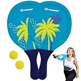 Schildkröt Neopren Beachball Set I 2 Schläger, 2 Bälle, 1 Netztasche I Elastisches Neopren I hoher Bounce-Effekt I Strand- und Gartenspiel für die ganze Familie