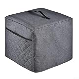 GLFLOW Wasserdichter Fleischschneiderbezug mit Organizer-Taschen, 16 L x 13 B x 13 H, passend für die meisten Modelle, graues Oxford-Gewebe