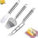 Käsemesser Käsemesser-Set,Edelstahl Cheese Slicer,Käsemesser Set,Klassischer Käsehobel,Käsemesser Käsehobel,Cheese Slicer Käseschaber,Schaufel für Käsehobel für Weichkäse Schokolade Pizza Kuchen,3Pcs