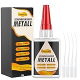 Sekundenkleber Metall extra stark 35g - Metallkleber wasserfest, hitzebeständig, schnelltrocknend, transparenter & Verschluss gegen Austrocknung - zum Verkleben von Metallen aller Art