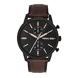 Fossil Townsman uhr für Herren, Chronographenwerk mit Edelstahl- oder Lederarmband, Hellbraun, 44MM