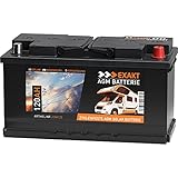 EXAKT AGM Batterie 120Ah 12V Solarbatterie Wohnmobilbatterie Bootsbatterie Photovoltaik Camping Batterie