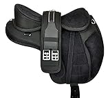 Wonderwish Treeless Bareback Sattel English Horse Sattel Synthetic Jumping Allzwecksattel (schwarz, 38,1 cm)