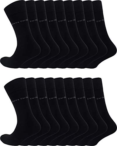 Pierre Cardin 18 Paar Sonderangebot Herren Business-Socken Baumwoll-Socken Anzug-Socken Schwarz (18, 43-46)