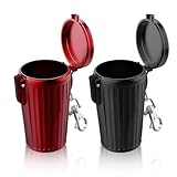 2 Stück Taschenaschenbecher für Unterwegs: Zigaretten Taschenascher Taschenaschenbecher Geruchsdicht mit Deckel und Schlüsselring, Tragbarer Mini Aschenbecher für unterwegs Camping Reisen (1)