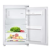 magictec MSR118BI Einbau-Kühlschrank mit Gefrierfach | 118L (102L/16L) | Temperaturregelung | 88 cm Nische | Kühl-Gefrier-Kombination mit wechselbaren Türsc | LED-Beleuchtung | Low Frost