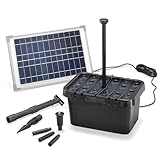 esotec Solar Teichfilterset Starter 12/650 | Teichfilter Komplettset | Pumpe 650l/h | 2 Sprinkler-Aufsätze | Solarmodul 12 Watt | Solar Teichpumpe für Außen | Springbrunnen Wasserspiel 100901