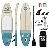 TIGERXBANG Aufblasbares Stand Up Paddle Board mit Paddleboard Zubehör, Minimalistisches Paddleboard für Erwachsene und Jugendliche Aller Könnensstufen, Sunny Wave Sup Board Serie - Blau