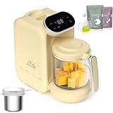 5-in-1-Babynahrungsprozessor, Babynahrungszubereiter, Baby-Food-Maker, Babybrei Zubereiter,Baby Nahrungszubereitung, Flaschenwärmer - BabyDampfgaren, Mixen, Aufwärmen (Gelb)