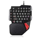 FELiCON Einhand-Gaming-Tastatur K108 Wired Game Keypad 38 Tasten 3 Farben LED-Hintergrundbeleuchtung USB Anti-Ghosting Mechanisches Spielbrett Einhand Pro-Gamer-Tastatur mit Handballenauflage