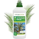 Purgrün® Dattelpalme-Dünger 1 Liter – Schnelles Wachstum dank Stickstoff – Stärkt die Widerstandskraft – Premium-Flüssigdünger mit Spurennährstoffen – Konzentrat für bis zu 400 Liter Gießwasser