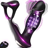 Analvibratoren für Mann Prostata Stimulation Männer mit Penisring 9 Schwungmodi & Rollkugeln-Stoßfunktion 9 Vibrationen Analplug für männer Sex Spielzeug für die Männer Anal Vibrator Anal dildo