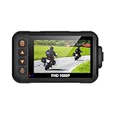 1080P Motorrad Aufnahmekamera - 3 Zoll Wasserdicht DVR für | Front- und Rücklinse Weitwinkel-Fahrrekorder, Nachtsichtfähigkeit, ideal für Motorräder u