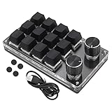 Tiardey Einhändige makromechanische Tastatur 12-Tasten-Mini-Gaming-Tastatur mit 2 Knöpfen für Office-Gaming-Medien