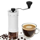 Manuelle Mini-Kaffeemühle mit 40 einstellbaren Einstellungen, tragbare Hand-Kaffeebohnenmühle mit 30 g Kapazität, konischer Grat, Kaffeemühle mit Kurbel für Reisen, Camping, Büro, Espresso, Übergießen