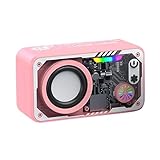 Kabelloser tragbarer Bluetooth-Lautsprecher – wasserdichte Outdoor-Lautsprecher | Audio für Zuhause, Roboter-Stil, kabelloser Lautsprecher mit 3D-Surround-Sound und bunten LEDs, Strandparty, Camping