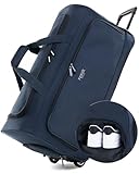 FERGÉ Reisetasche mit Rollen Paris | Separates Schuhfach Weichgepäck Trolley Reisetasche Weekender Paris 90 Liter, Navy