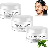 Luxury Glow Creme mit Hyaluronsäure, Luxury Glow Skin Boost Creme,Q10, Anti-Aging-Gesichtscreme-Set, reich an Vitamin E, Hyaluronsäure bildet eine Feuchtigkeitsbarriere für die Haut(3pc)