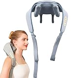 Nackenmassagegerät Shiatsu Massagegerät Elektrisch mit Wärmefunktion, Massagekopf aus Silikon, Schulter Massagegeräts Es gibt zwei Möglichkeiten, es zu tragen für Rücken, Beine, Füße, Blue