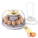 Inkubator Hühner Vollautomatisch, Brutmaschine 12 Eier-Brutapparat mit Display, Temperaturregelung Ei Inkubation Hatcher für Hühnergans, Ente, Taube, Wachtel, Vogel (12 Eier)